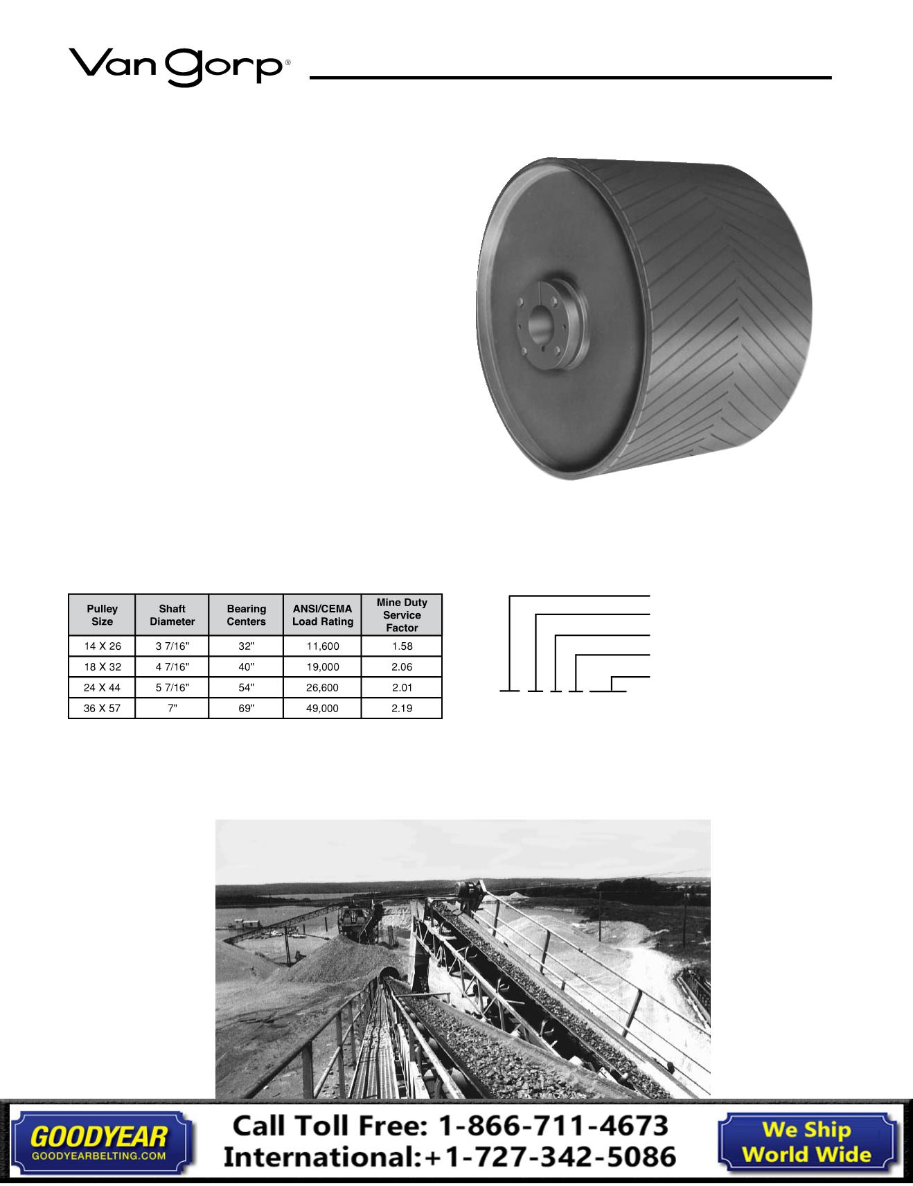 Van Gorp Conveyor Pulleys Goodyear 8667114673