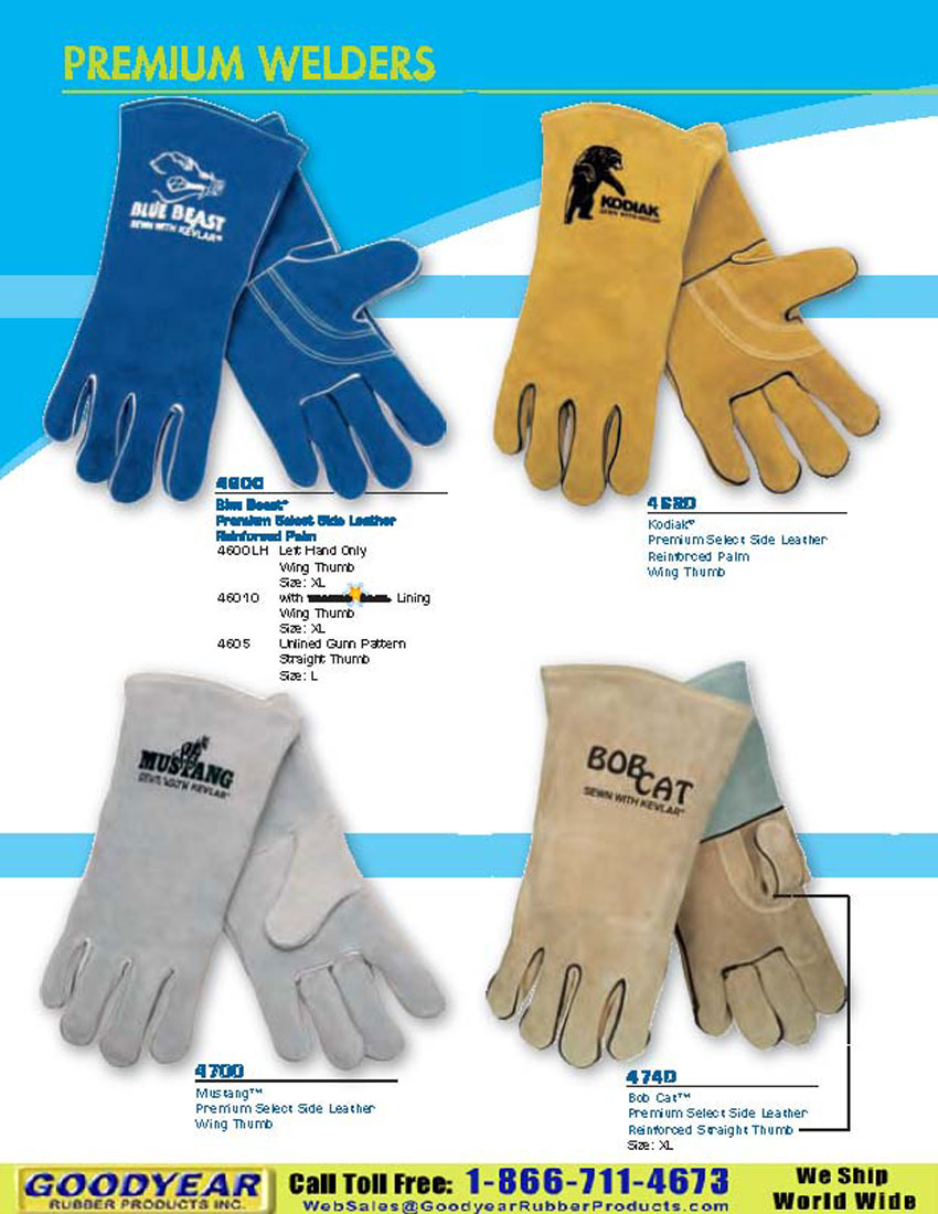 "Premium Blue Beast Kodiak Bobcat Welding Glove