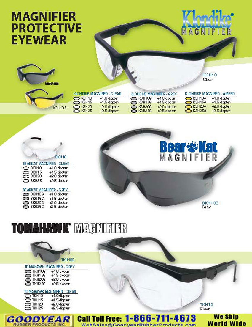 Klondike Magnifier Safety Protective Eyewear Safety Glasses